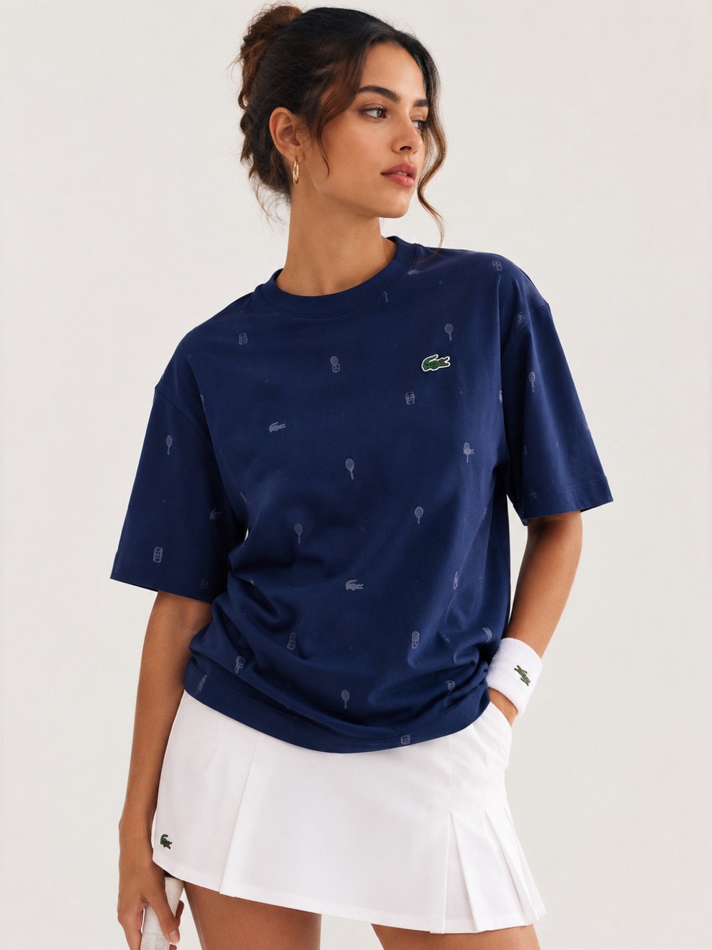 Lacoste Sport Oversized Fit Tennis Print Tee – NWT size S